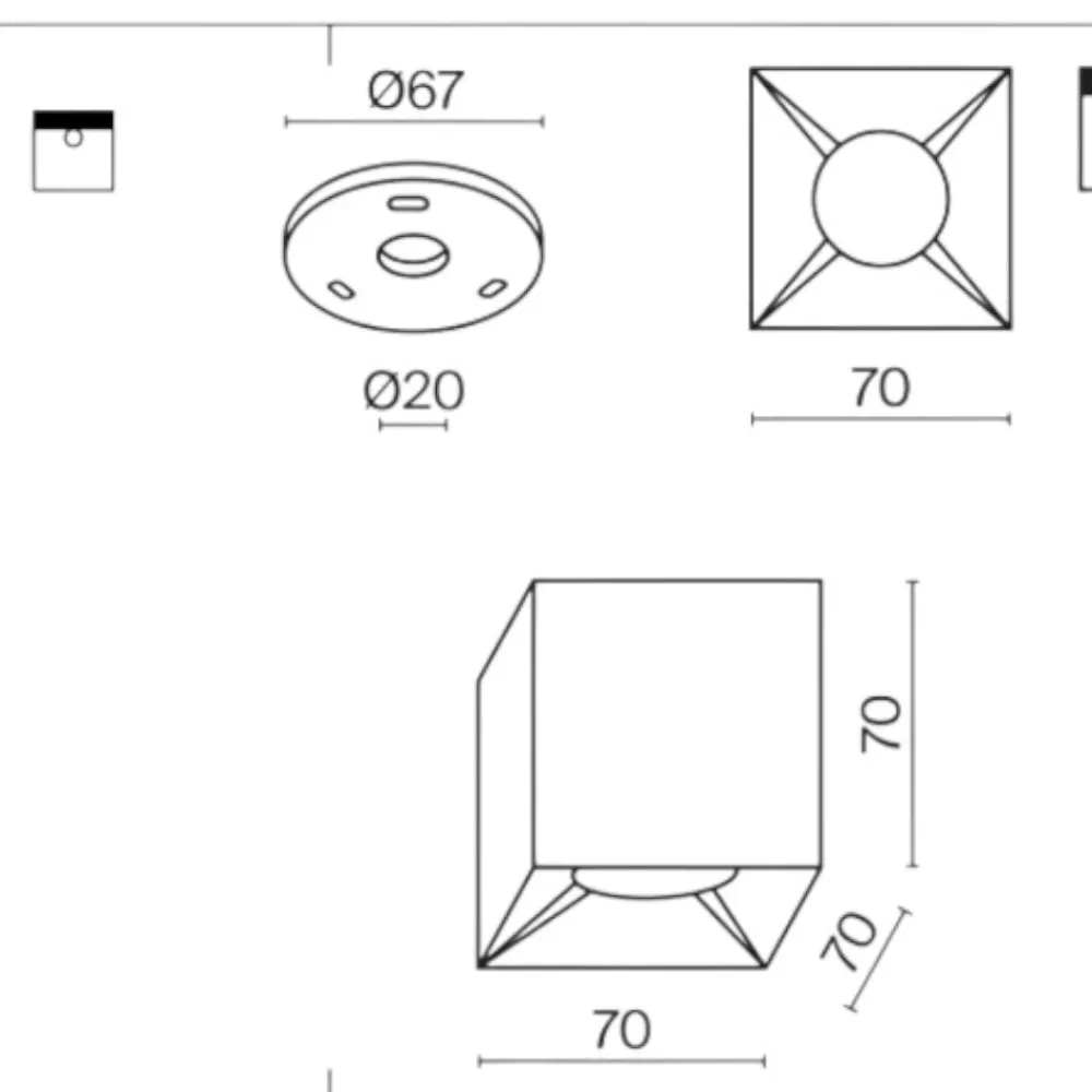 Faretti Da Soffitto-Maytoni Faretto da soffitto nero cubo led 12w 3000k alfa fp