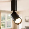 Faretti Da Soffitto-Maytoni Faretto da soffitto orientabile nero cilindro focus