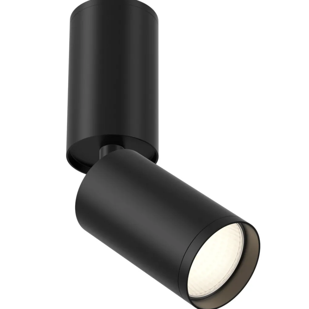Faretti Da Soffitto-Maytoni Faretto da soffitto orientabile nero cilindro focus