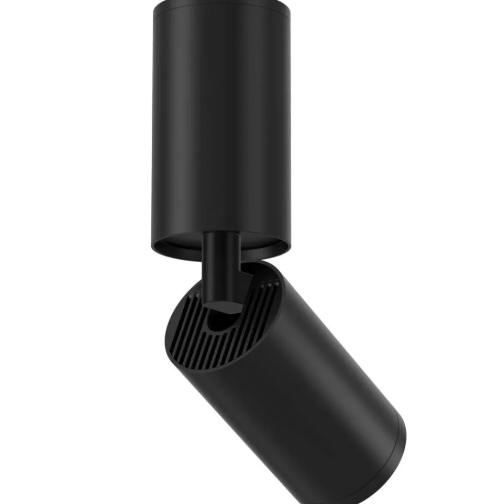 Faretti Da Soffitto-Maytoni Faretto da soffitto orientabile nero cilindro focus