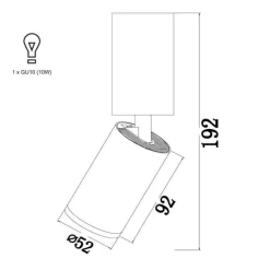Faretti Da Soffitto-Maytoni Faretto da soffitto orientabile nero cilindro focus