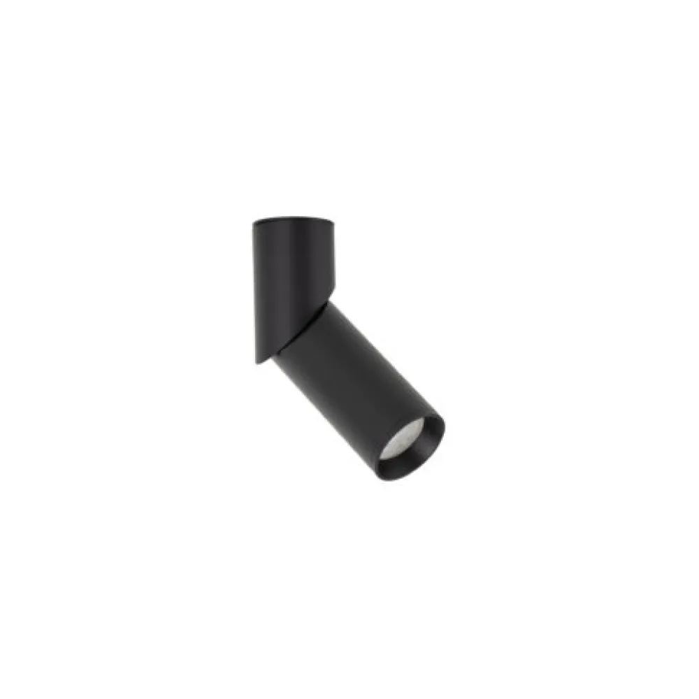 Faretti Da Soffitto-Selezionato da Mazzolaluce Faretto da soffitto parete cilindro nero orientabile gu10