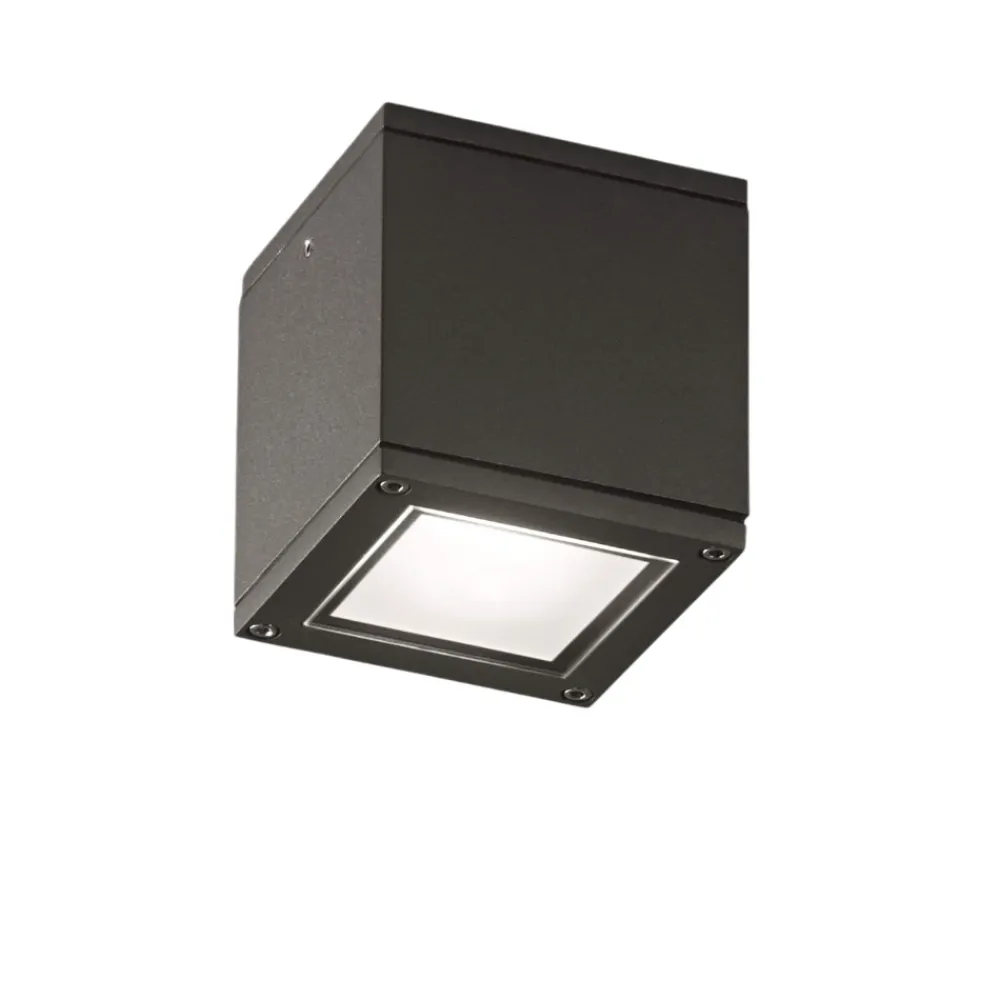 Faretti Da Esterno-IsyLuce Faretto da soffitto per esterno cubo antracite