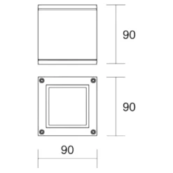 Faretti Da Esterno-IsyLuce Faretto da soffitto per esterno cubo antracite