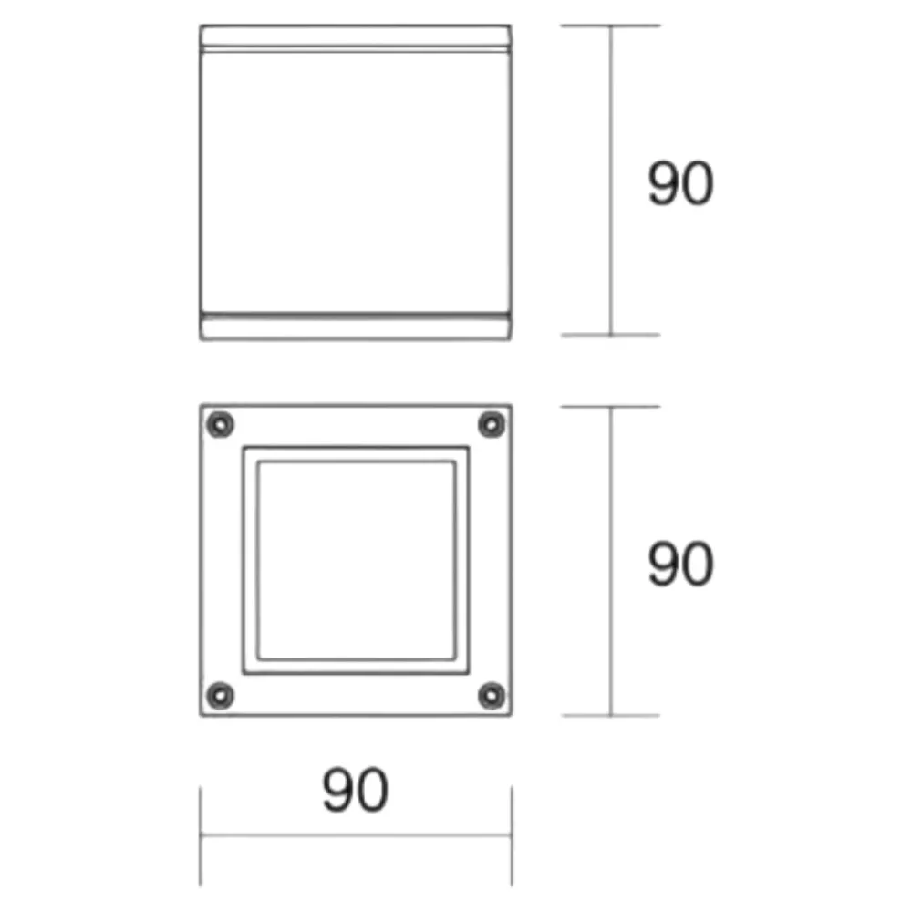 Faretti Da Esterno-IsyLuce Faretto da soffitto per esterno cubo antracite