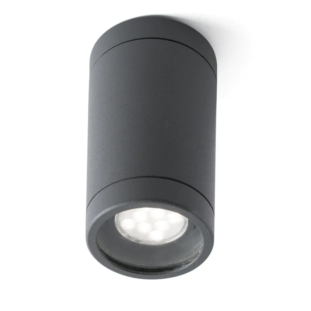 Faretti Da Esterno-Selezionato da Mazzolaluce Faretto da soffitto per esterno ip44 cilindro antracite gu10 220v