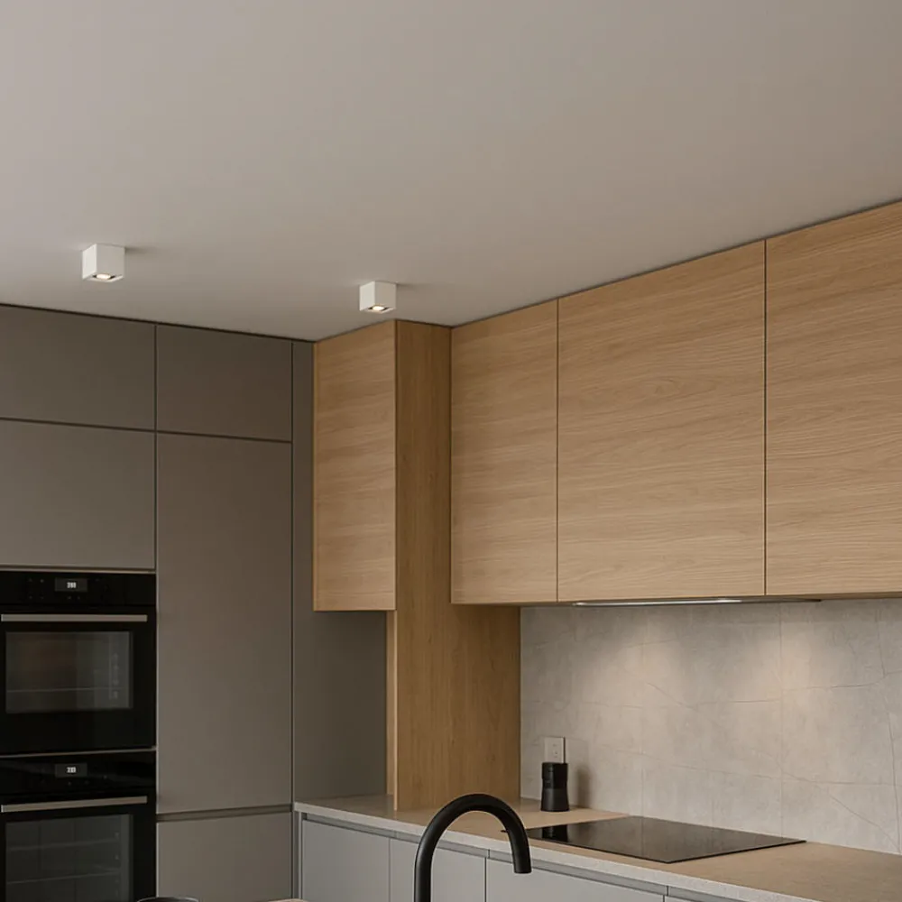 Faretti Da Soffitto-Selezionato da Mazzolaluce Faretto da soffitto quadrato bianco