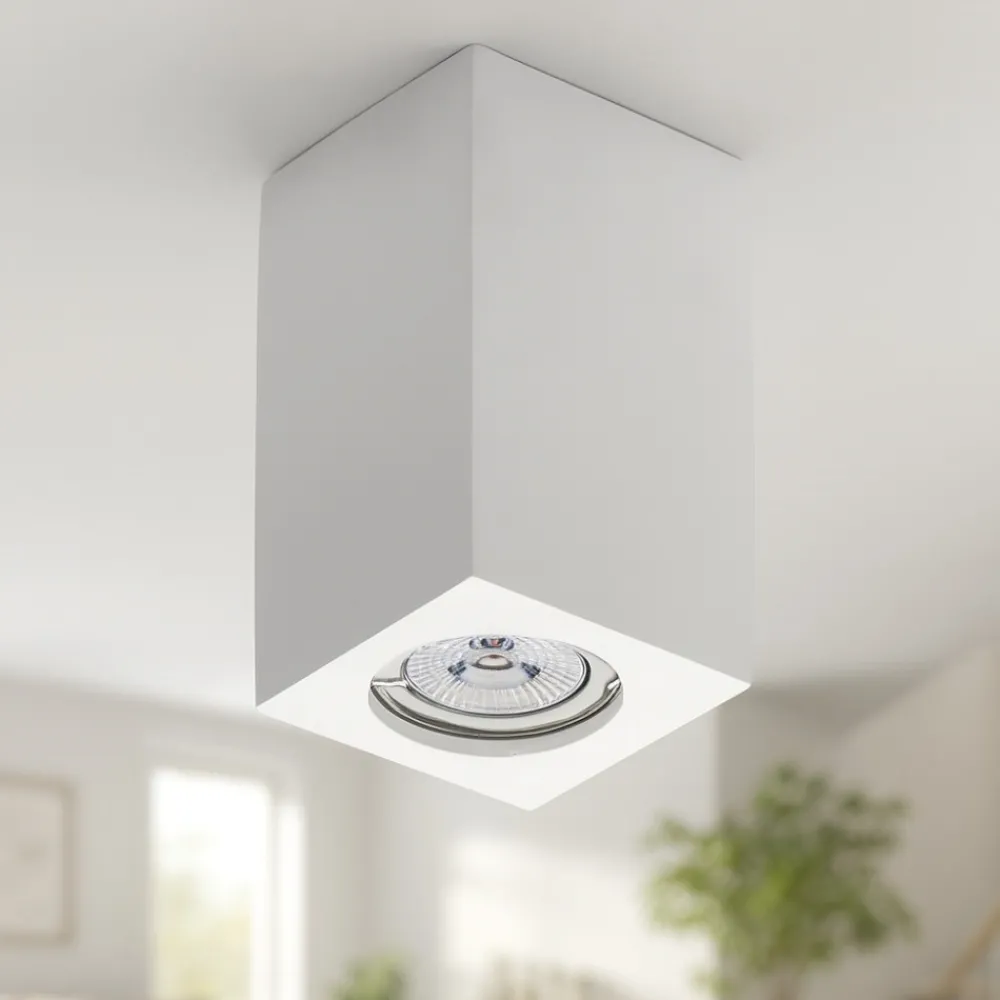 Faretti Da Soffitto-Selezionato da Mazzolaluce Faretto da soffitto quadrato di gesso cristaly