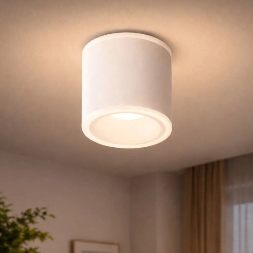 Faretti Da Soffitto-Fabas Luce Faretto da soffitto sporgente bianco cilindro led 13w 3000k