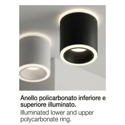 Faretti Da Soffitto-Fabas Luce Faretto da soffitto sporgente bianco cilindro led 13w 3000k