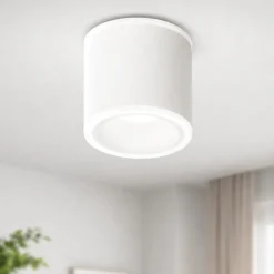 Faretti Da Soffitto-Fabas Luce Faretto da soffitto sporgente bianco cilindro led 13w 3000k