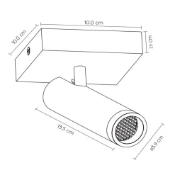 Faretti Da Soffitto-Selezionato da Mazzolaluce Faretto da soffitto tortora orientabile