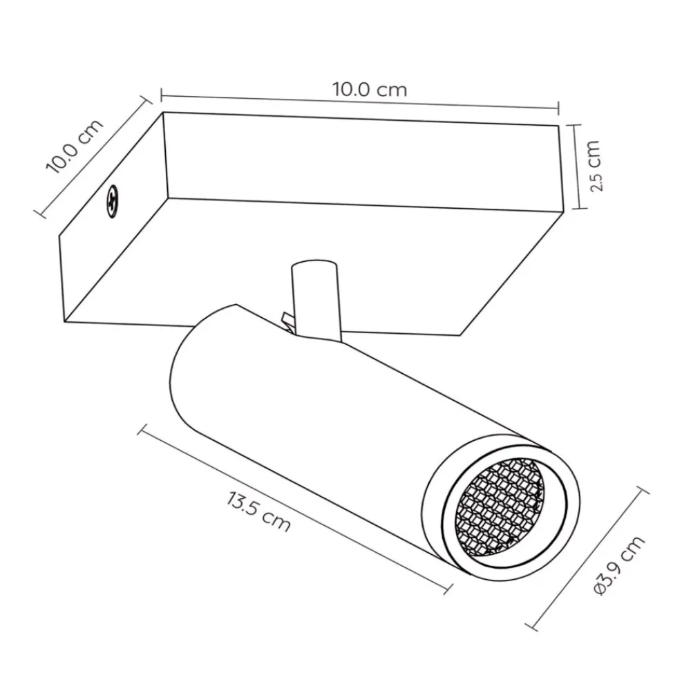 Faretti Da Soffitto-Selezionato da Mazzolaluce Faretto da soffitto tortora orientabile