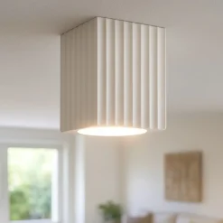 Faretti Da Soffitto-IsyLuce Faretto di gesso cubo da soffitto rigato gypsos
