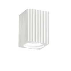 Faretti Da Soffitto-IsyLuce Faretto di gesso cubo da soffitto rigato gypsos
