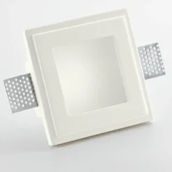 Faretti Da Incasso-IsyLuce Faretto di gesso da incasso quadrato con vetro