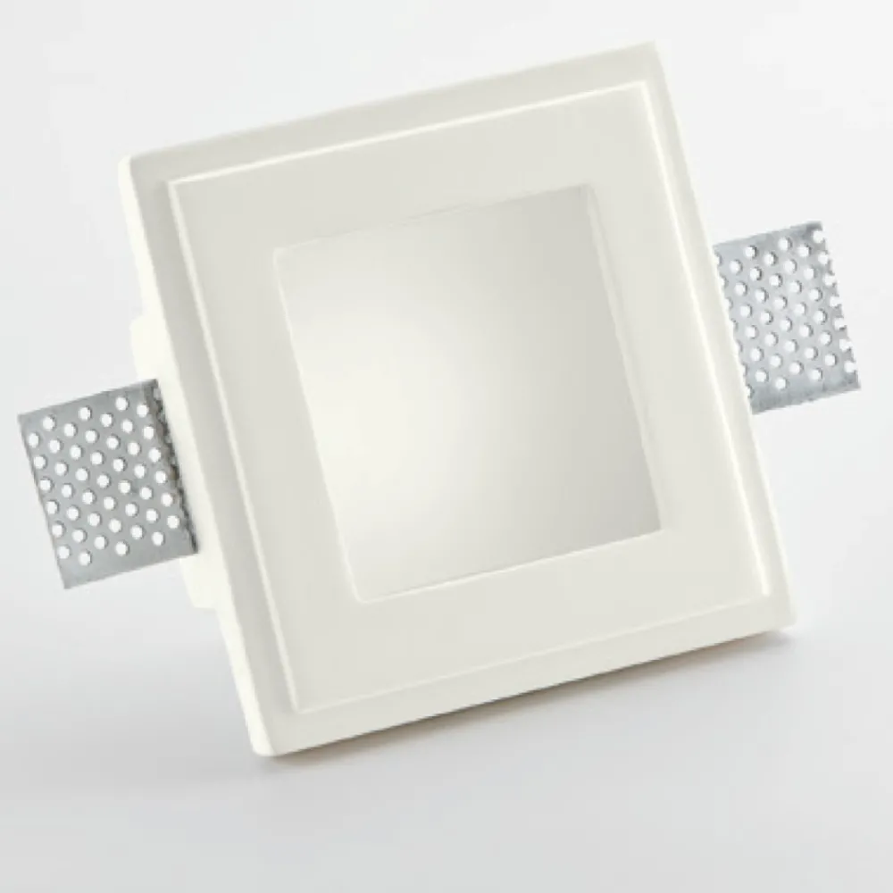 Faretti Da Incasso-IsyLuce Faretto di gesso da incasso quadrato con vetro