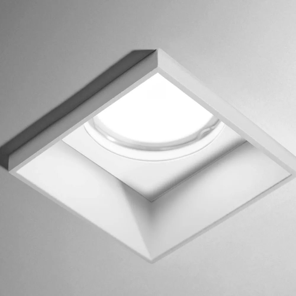 Faretti Da Incasso-Sforzin Illuminazione Faretto di gesso quadrato da incasso per cartongesso elis sforzin