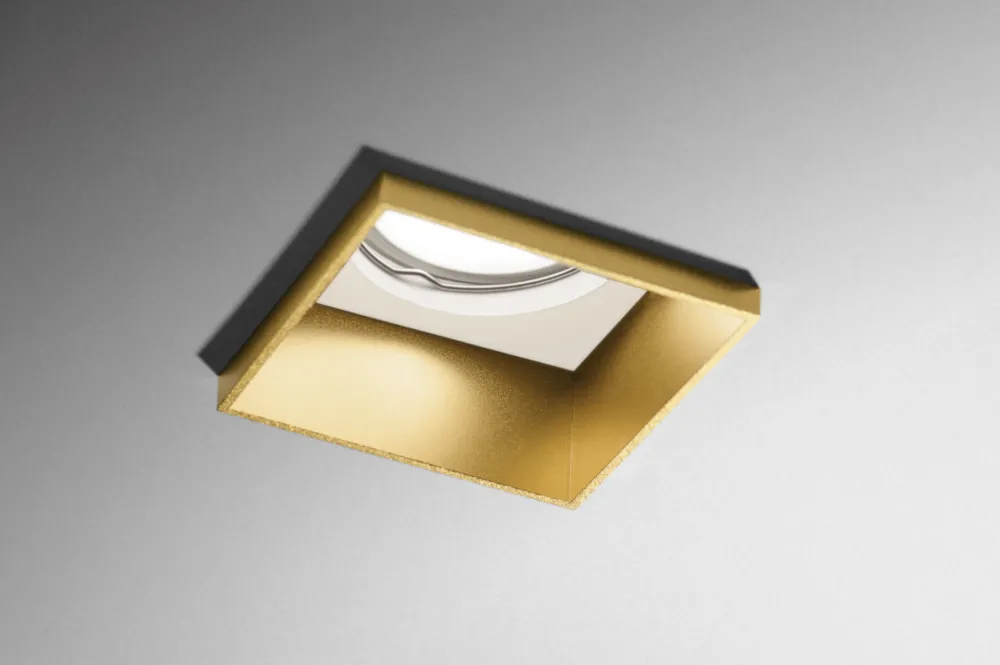 Faretti Da Incasso-Sforzin Illuminazione Faretto elis di gesso quadrato cornice oro da incasso a soffitto