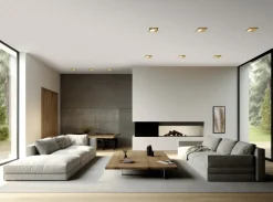 Faretti Da Incasso-Sforzin Illuminazione Faretto elis di gesso quadrato cornice oro da incasso a soffitto