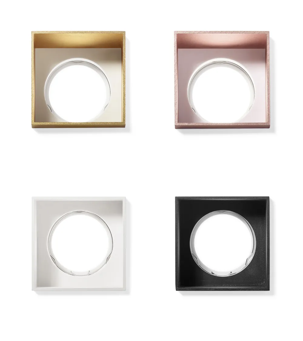 Faretti Da Incasso-Sforzin Illuminazione Faretto elis di gesso quadrato cornice oro da incasso a soffitto