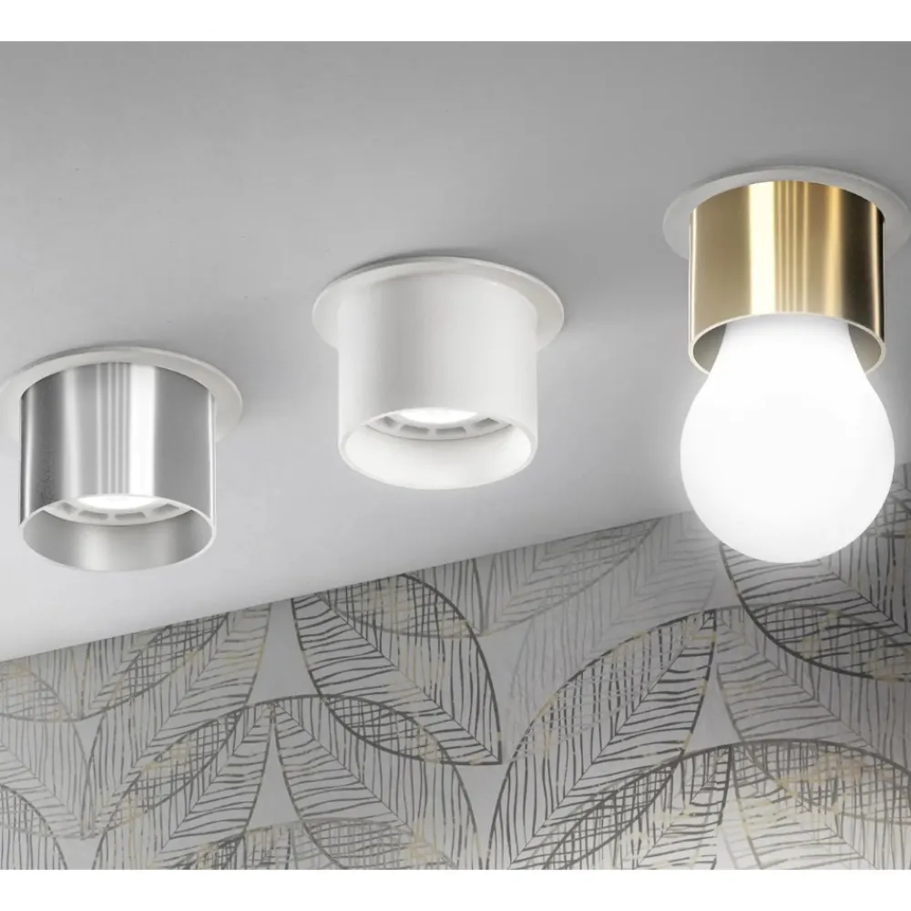 Faretti Da Incasso-Linea Light Faretto e27 ottone da incasso sporgente a soffitto birba