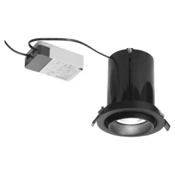 Faretti Da Incasso-Selezionato da Mazzolaluce Faretto estraibile da incasso led 30w 3000k nero orientabile per cartongesso