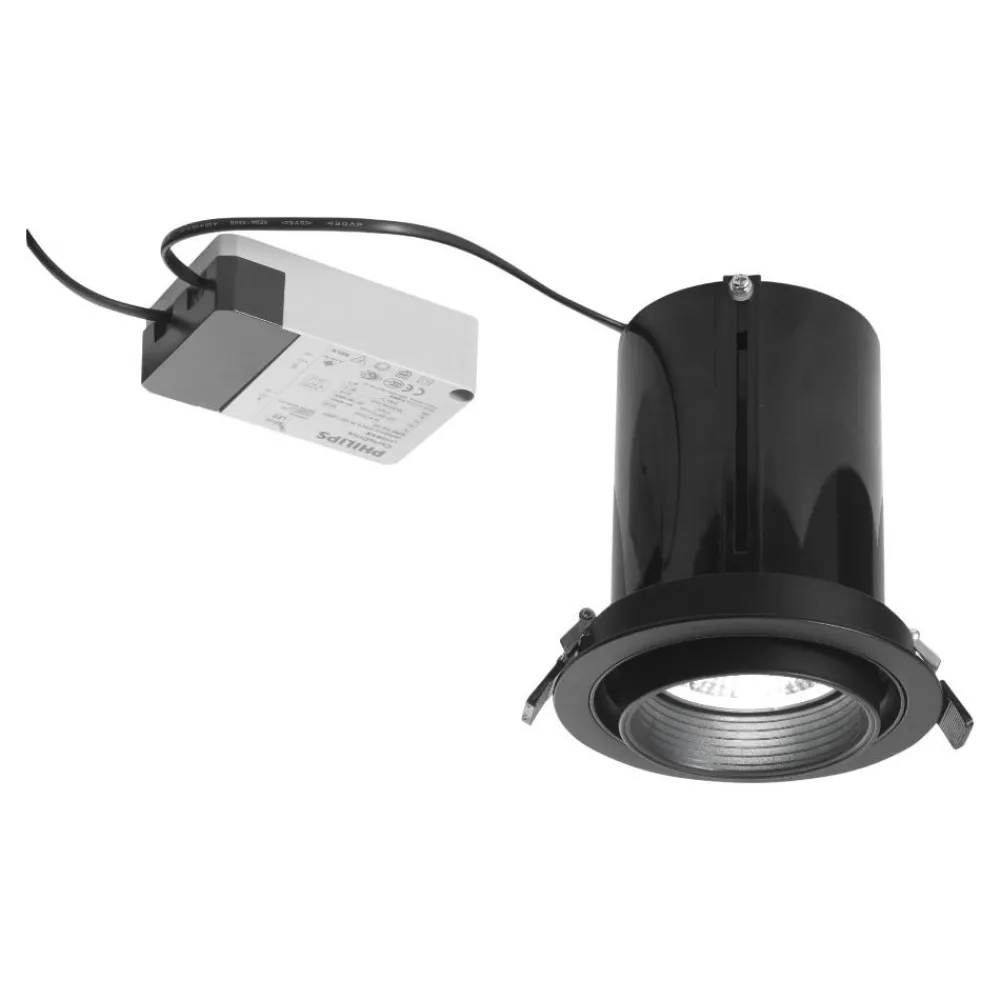 Faretti Da Incasso-Selezionato da Mazzolaluce Faretto estraibile da incasso led 30w 3000k nero orientabile per cartongesso