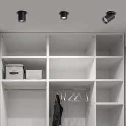Faretti Da Incasso-Selezionato da Mazzolaluce Faretto estraibile da incasso led 30w 3000k nero orientabile per cartongesso