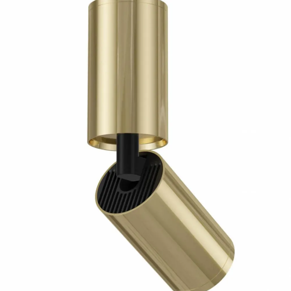 Faretti Da Soffitto-Maytoni Faretto focus orientabile da soffitto oro cilindro brunito