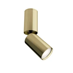 Faretti Da Soffitto-Maytoni Faretto focus orientabile da soffitto oro cilindro brunito