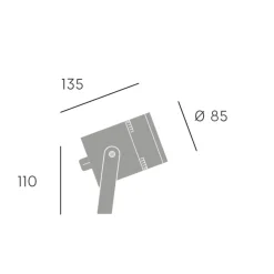 Faretti Da Esterno-Selezionato da Mazzolaluce Faretto grigio da esterno 12w 4000k orientabile ip65
