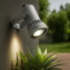 Faretti Da Esterno-Selezionato da Mazzolaluce Faretto grigio da giardino orientabile moderno 6w 4000k ip65