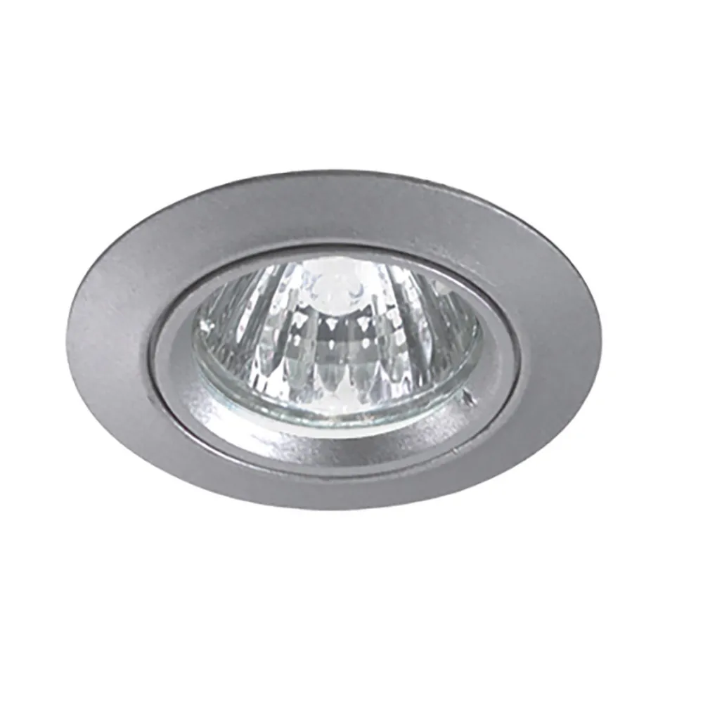 Faretti Da Incasso-Selezionato da Mazzolaluce Faretto grigio da incasso controsoffitto gu10 metallo rotondo