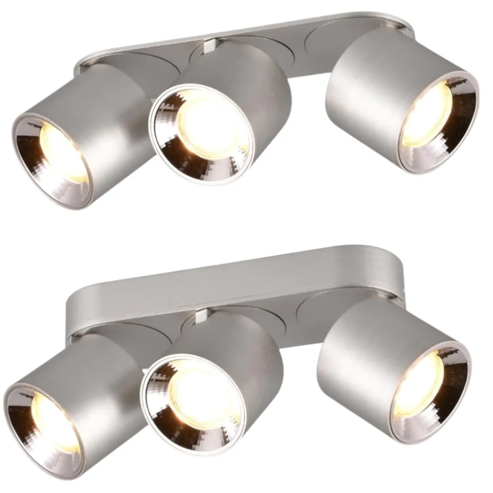 Faretti Da Incasso-Selezionato da Mazzolaluce Faretto grigio da incasso o plafone a soffitto 3 luci orientabili
