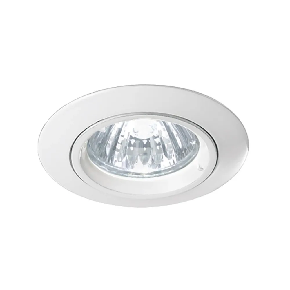 Faretti Da Incasso-Selezionato da Mazzolaluce Faretto gu10 tondo metallo bianco da incasso per soffitto in cartongesso