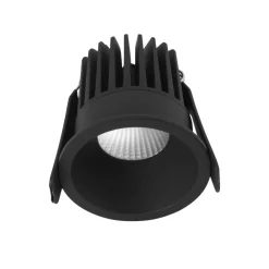 Faretti Da Incasso-Selezionato da Mazzolaluce Faretto incasso led tondo nero 9w 3000k per cartongesso