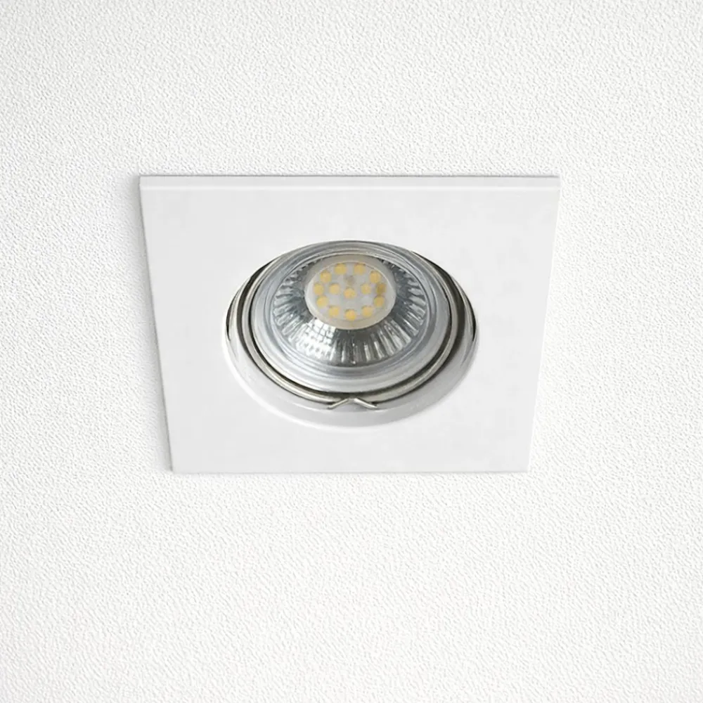 Faretti Da Incasso-Selezionato da Mazzolaluce Faretto incasso per controsoffitto metallo quadrato bianco