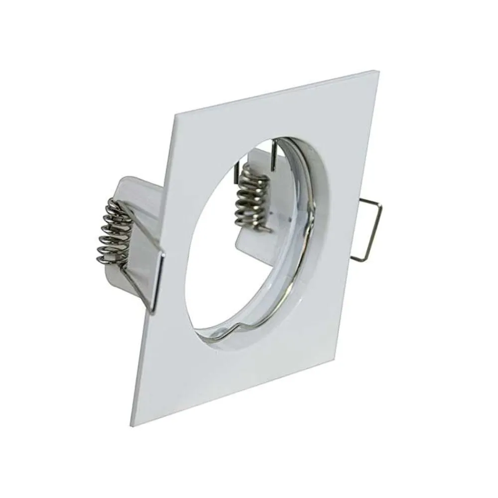 Faretti Da Incasso-Selezionato da Mazzolaluce Faretto incasso per controsoffitto metallo quadrato bianco