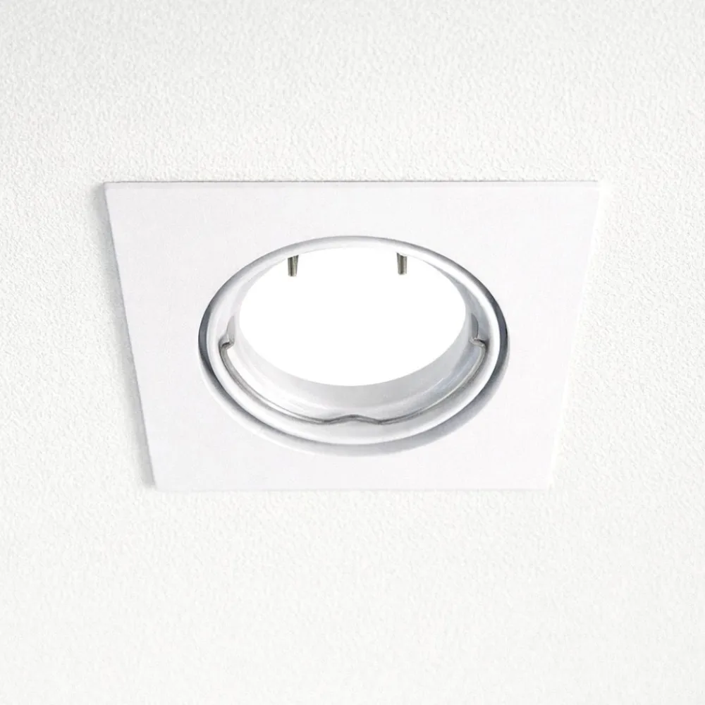 Faretti Da Incasso-Selezionato da Mazzolaluce Faretto incasso per controsoffitto bianco quadrato orientabile