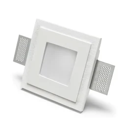 Faretti Da Incasso-Selezionato da Mazzolaluce Faretto in gesso cristaly quadrato gu10 con vetro da incasso a soffitto