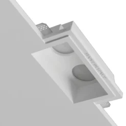 Faretti Da Incasso-Selezionato da Mazzolaluce Faretto in gesso da incasso a soffitto 2 luci rettangolare