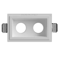 Faretti Da Incasso-Selezionato da Mazzolaluce Faretto in gesso da incasso a soffitto 2 luci rettangolare