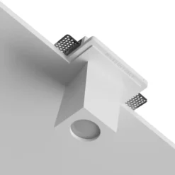 Faretti Da Incasso-Selezionato da Mazzolaluce Faretto in gesso da incasso sporgente a soffitto bianco parallelepipedo