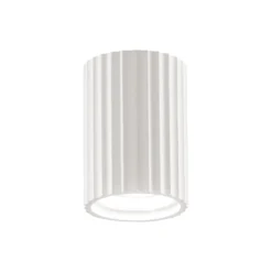 Faretti Da Soffitto-IsyLuce Faretto in gesso da soffitto cilindro rigato gypsos