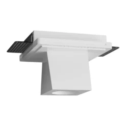 Faretti Da Incasso-Selezionato da Mazzolaluce Faretto in gesso quadrato da incasso a soffitto sporgente