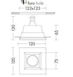 Faretti Da Incasso-Selezionato da Mazzolaluce Faretto in gesso quadrato da incasso a scomparsa gu10 220v