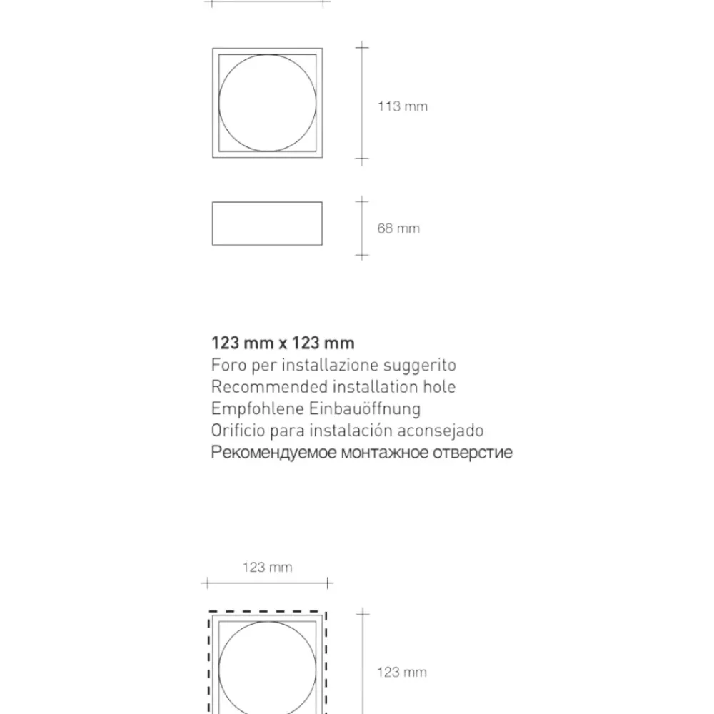 Faretti Da Incasso-Sforzin Illuminazione Faretto in gesso quadrato filiatra sforzin incasso per controsoffitto