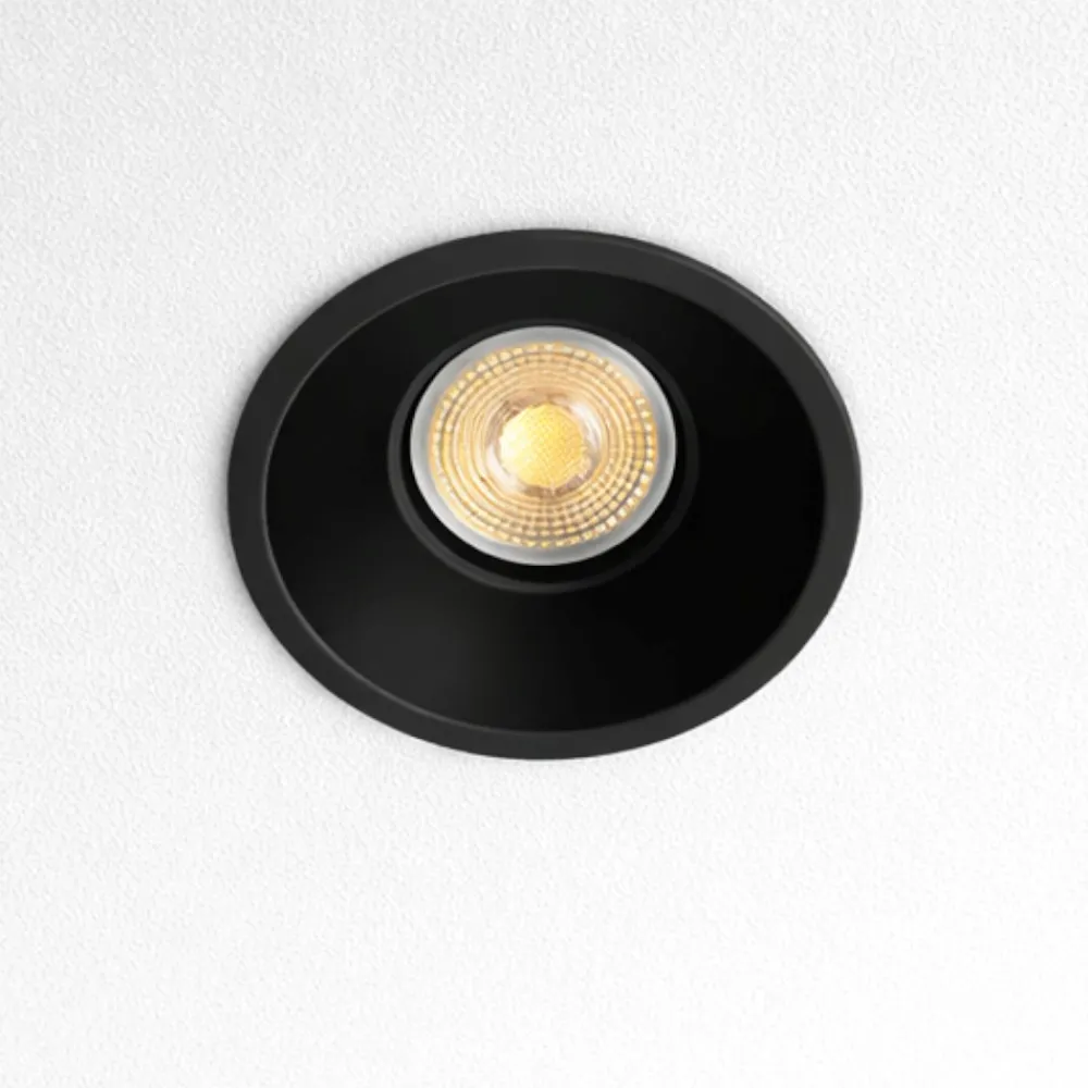 Faretti Da Incasso-IsyLuce Faretto da incasso a soffitto rotondo nero