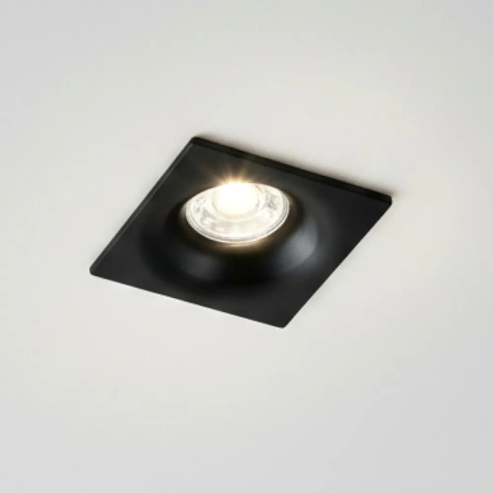 Faretti Da Incasso-IsyLuce Faretto da incasso quadrato nero per controsoffitto